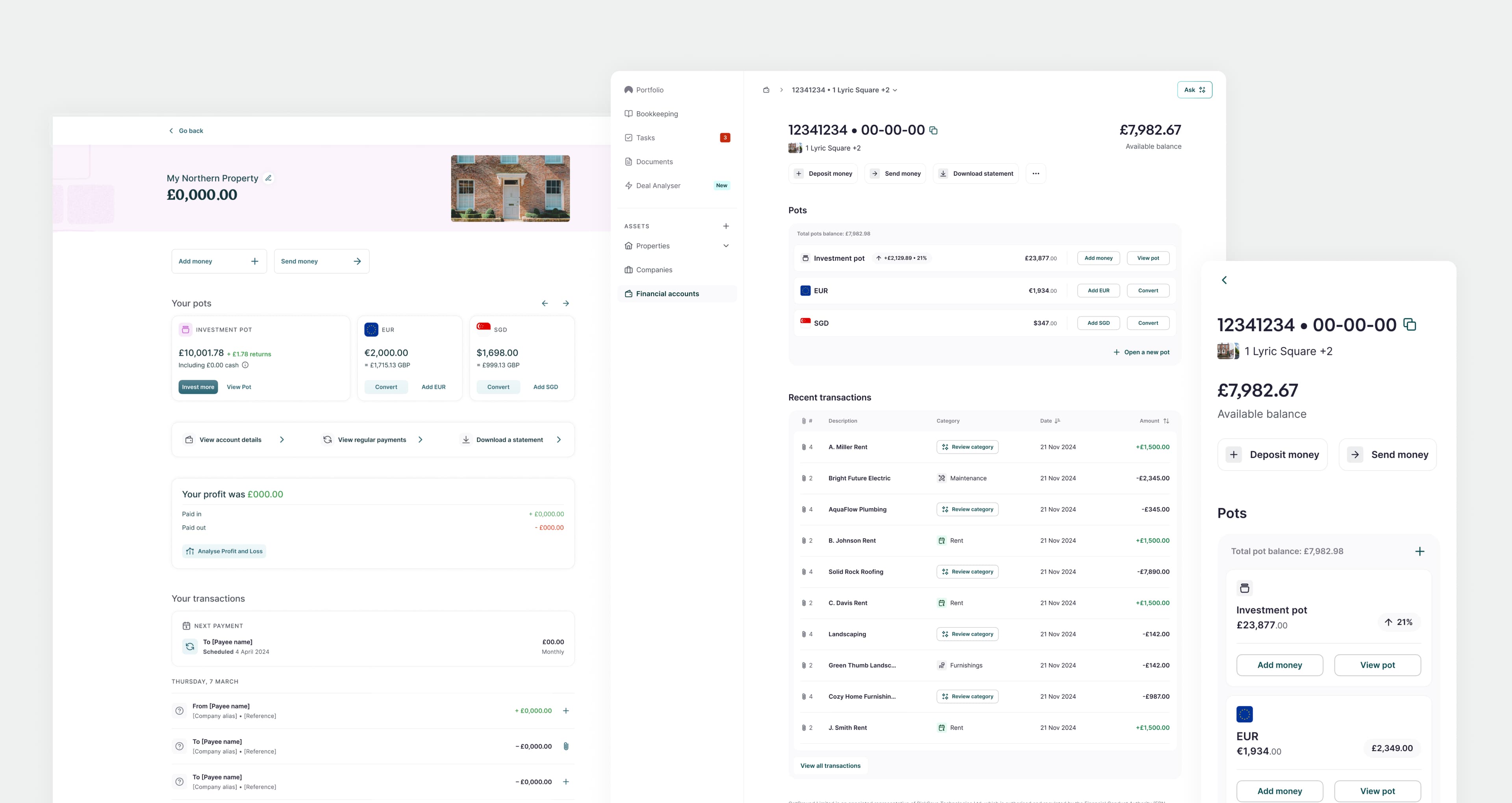 Financial accounts screen UI refresh