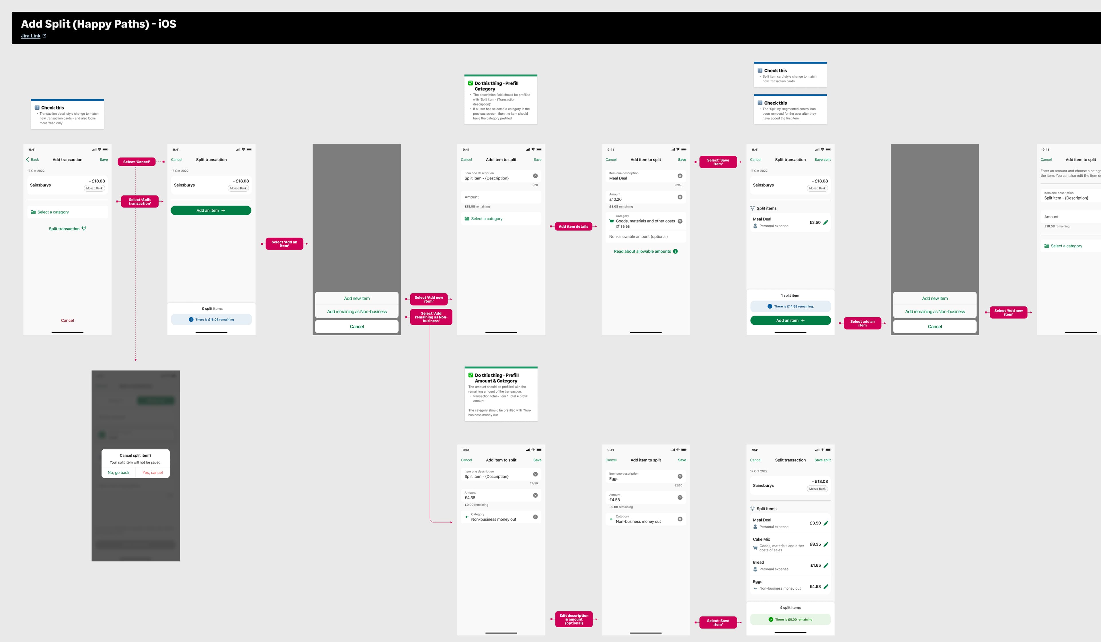 Final split transaction UI
